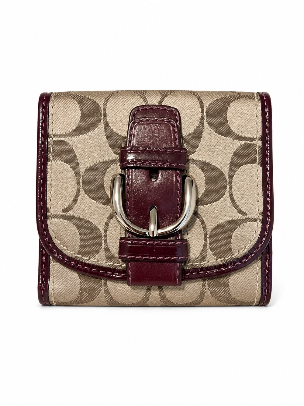 Coach Soho Buckle Wallet w/ Purple Leather Trim